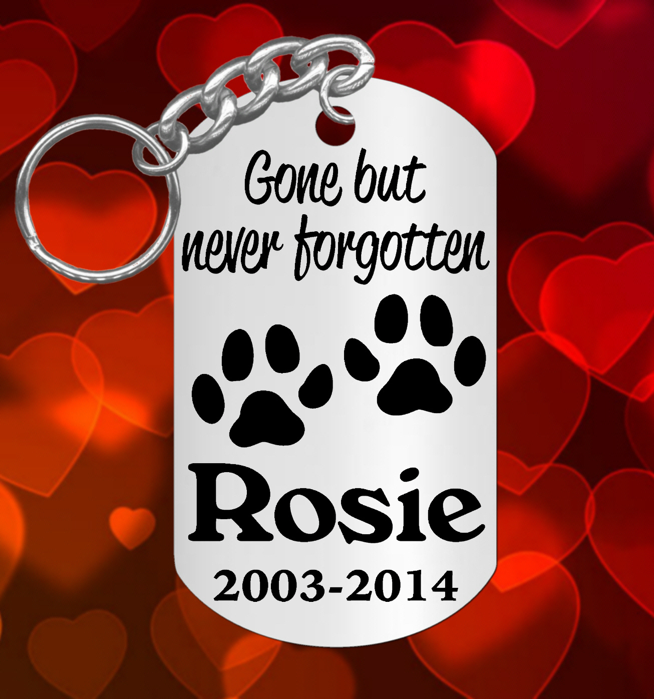 Dog Memorial Keychain, Gone but never forgotten, Pet Cat , Personalized FREE!