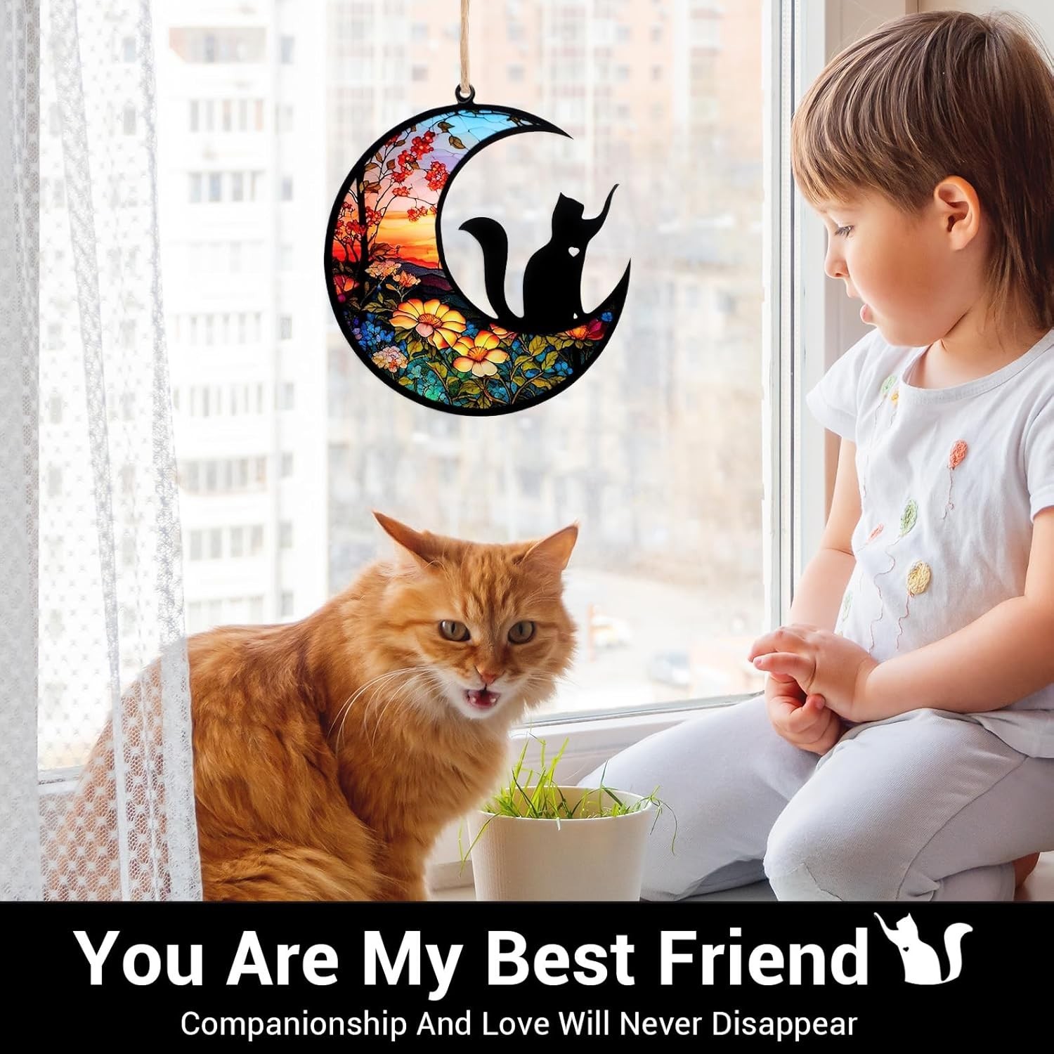 Cat Memorial Gift for Loss of Cat-Pet Remembrance Sympathy Ornament Personalized