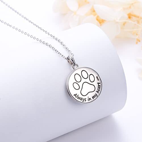 Dog Round Shape Locket That Holds Pictures 925 Sterling Silver Necklace Pendant