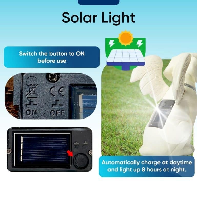 Dog Memorial Gifts – Dog Angel Statue Garden Solar Light – Pet Memorial