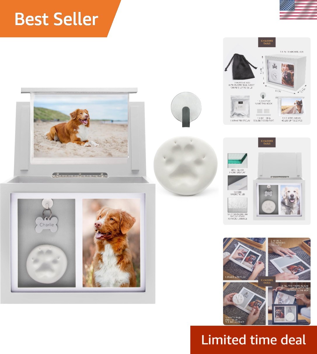 Pet Urns for Dogs – Dog Urns for Ashes, Suitable for All Pets – Includes Paw …