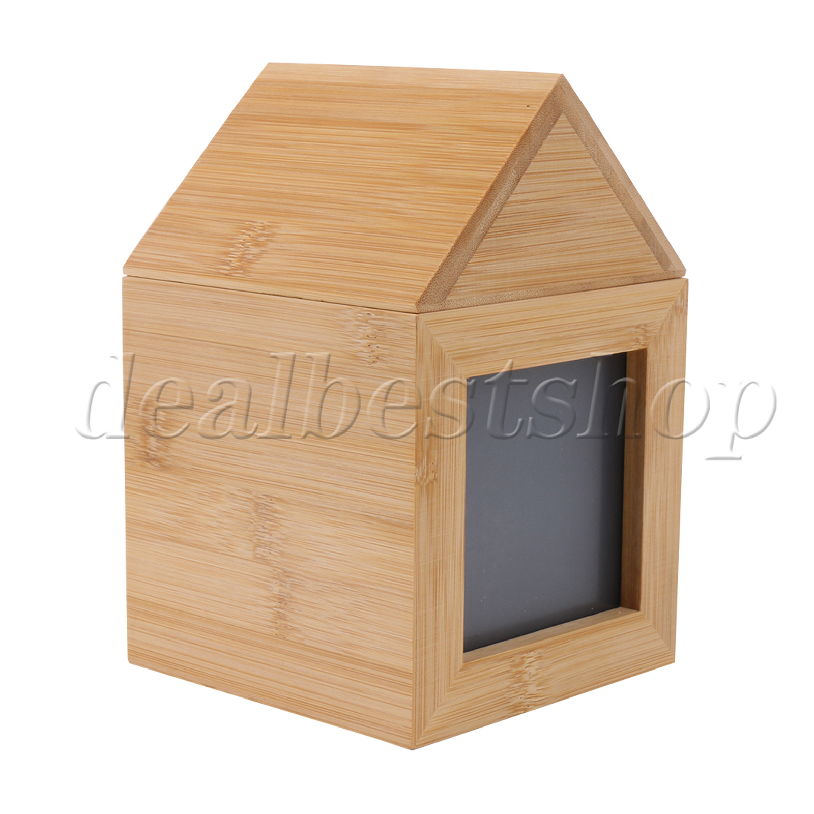 Natural Wood Pet Urn w/ Photo Frame 4.72″ x 4.72″ x 7.17″ for Cremation