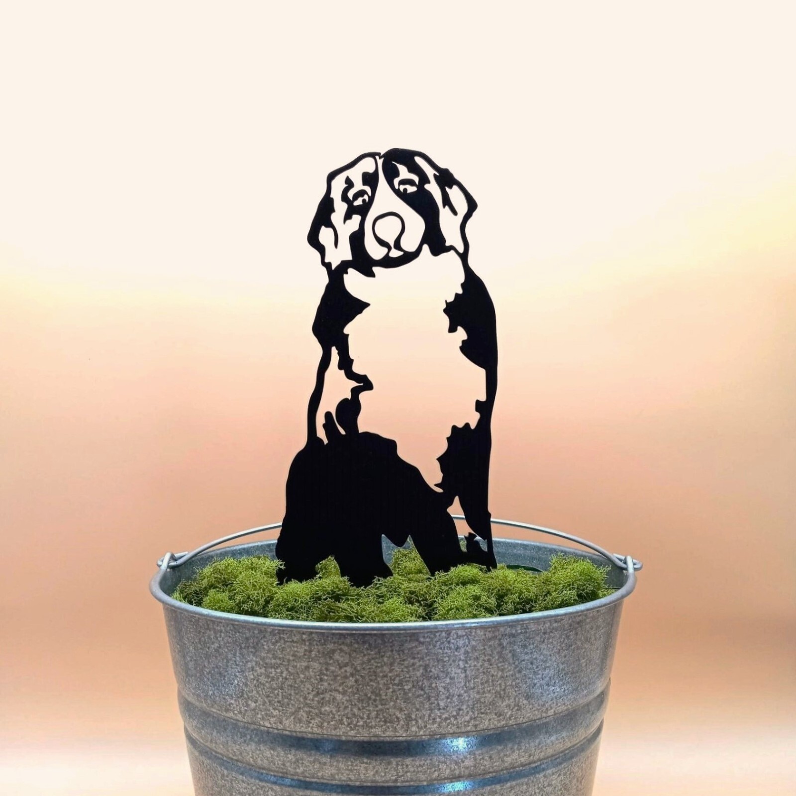 Bernese Mountain Dog Black Metal Silhouette