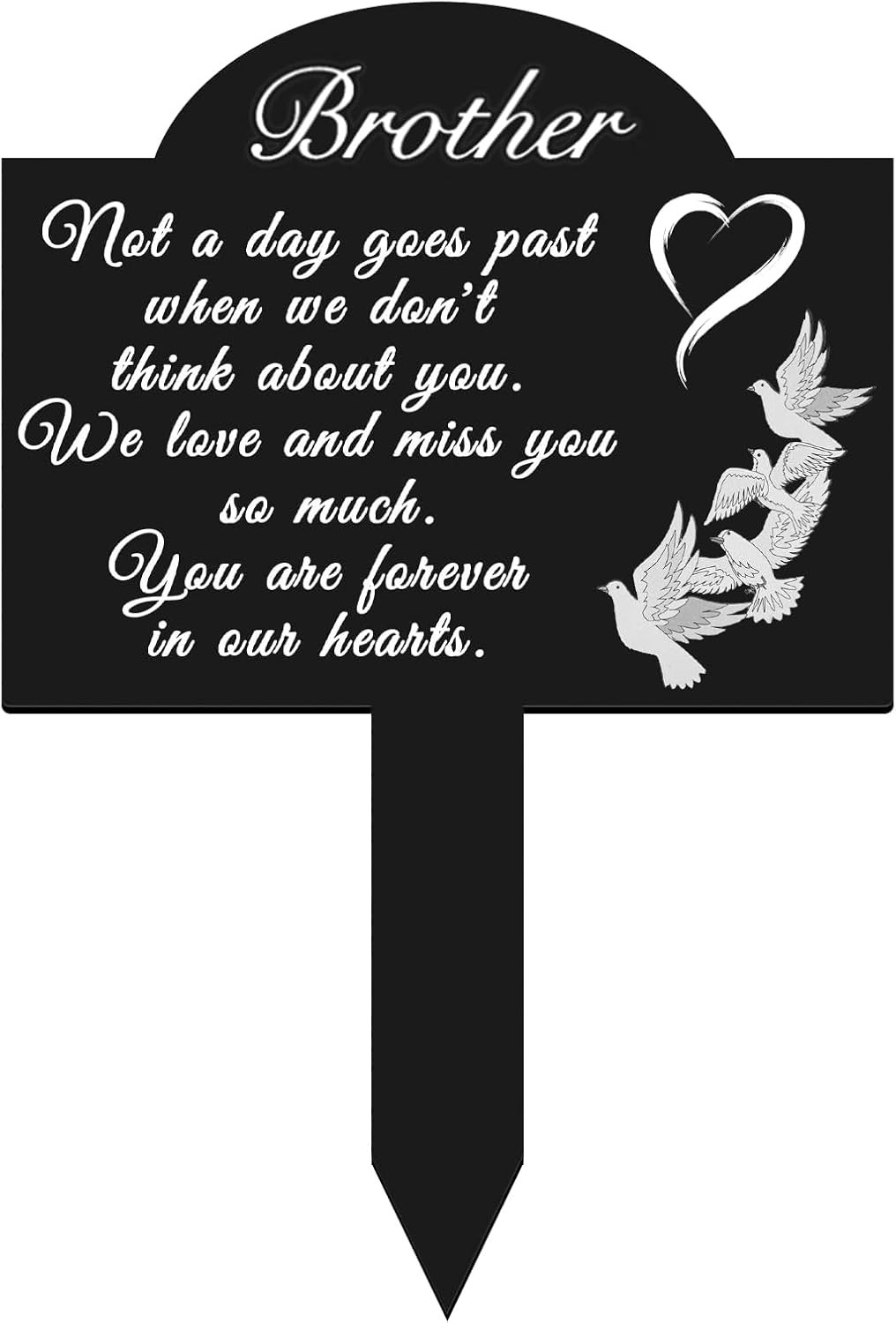 Memorial Grave Stake for – 13.8 × 7.9 Inch Metal Cemetery Decoration, Weatherpr