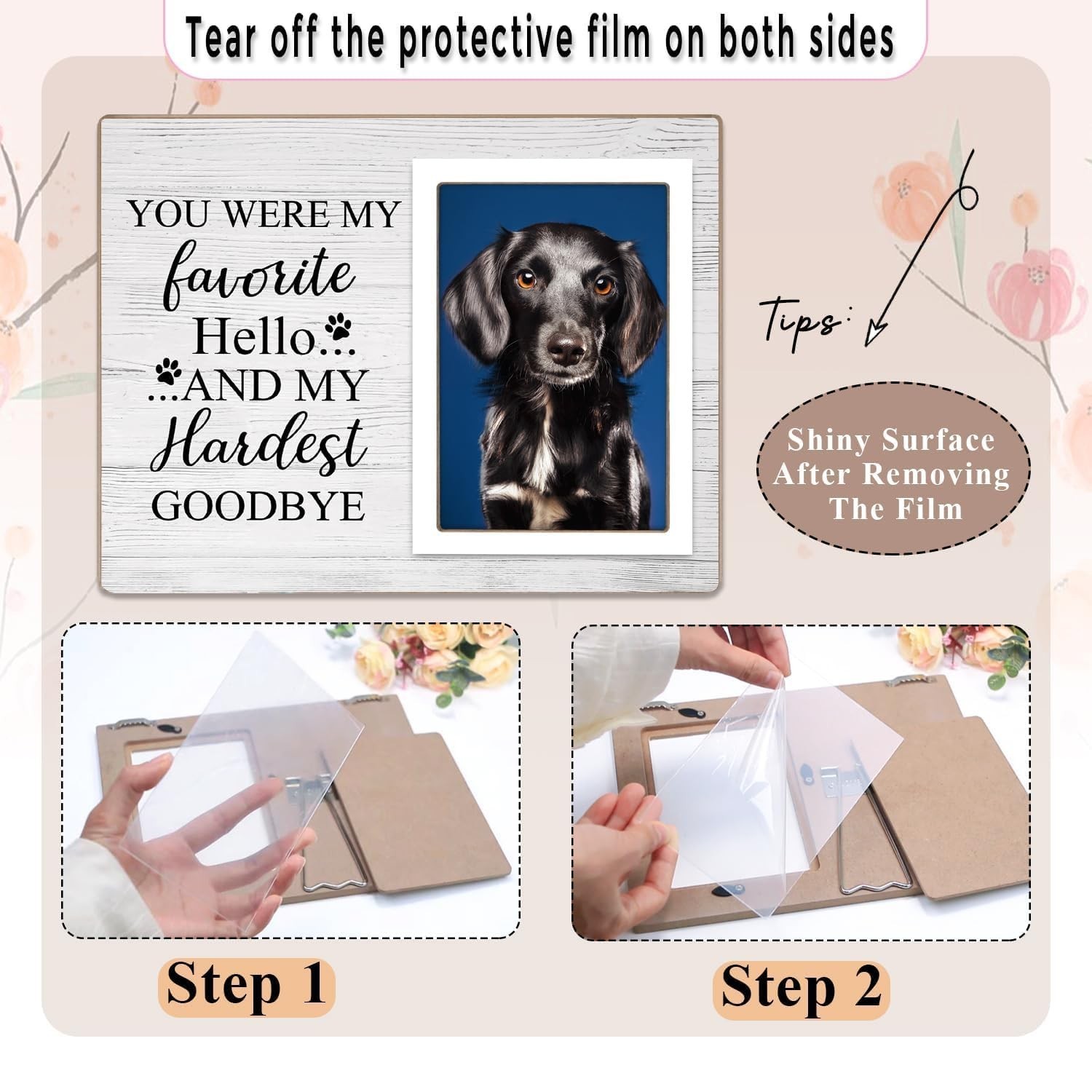 Pet Memorial Picture Frame for Dogs, Dog Memorial Photo Frame, Pet Loss Sympa…