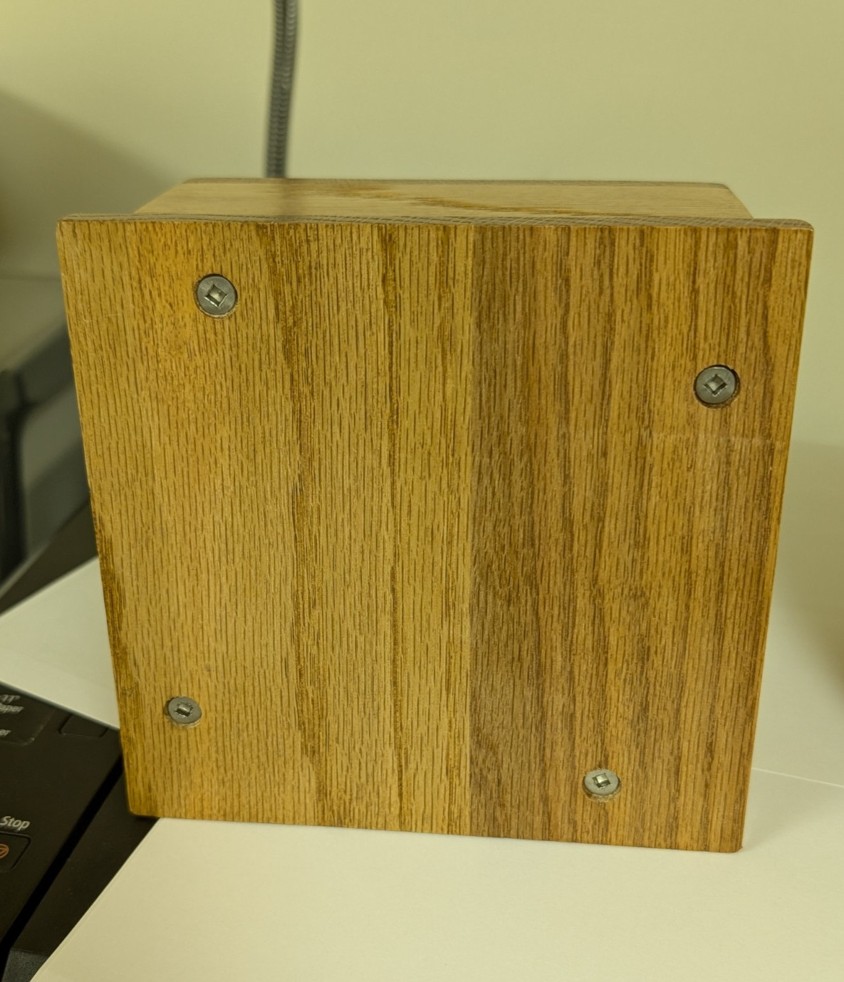 Pet Memorial Cremation Urn- Small Dog Or Cat – Solid Oak with Cherry Finish