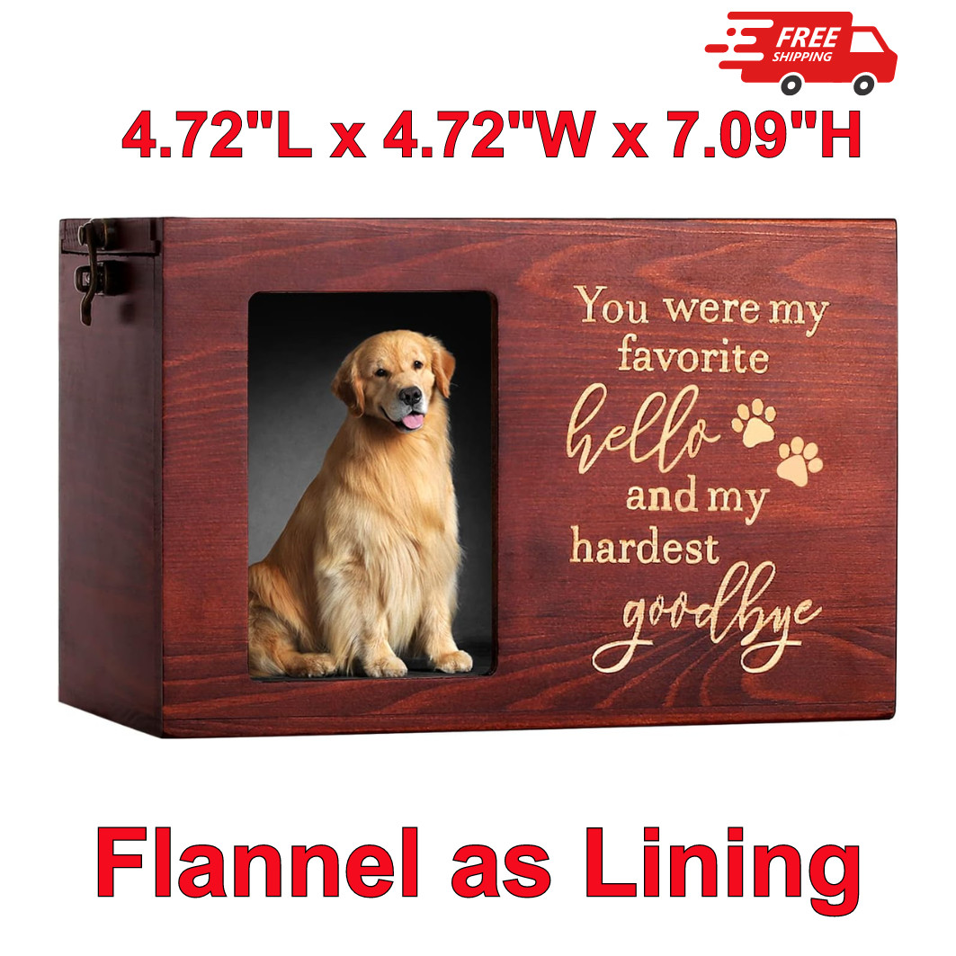 Pet Memorial Urns for Dog or Cat Ashes Large Wooden Funeral Cremation Urns with.