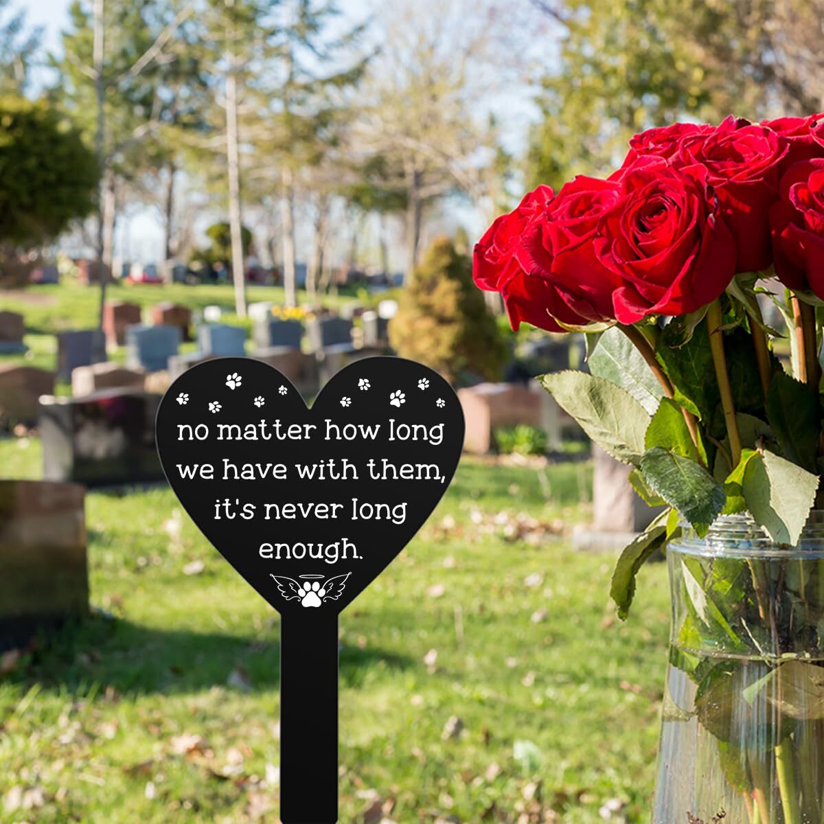 Pet Memorial Plaque Stake for Cemetery Acrylic Sympathy Grave Decor for Dog
