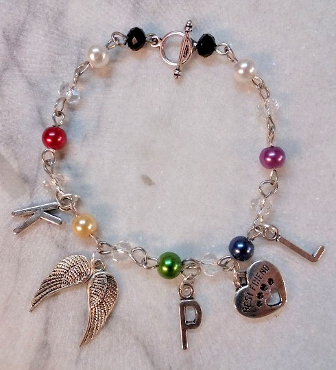 Pet Remembrance Bracelet/Urn Marker Hand made in the USA- Rainbow Dogs/Cats
