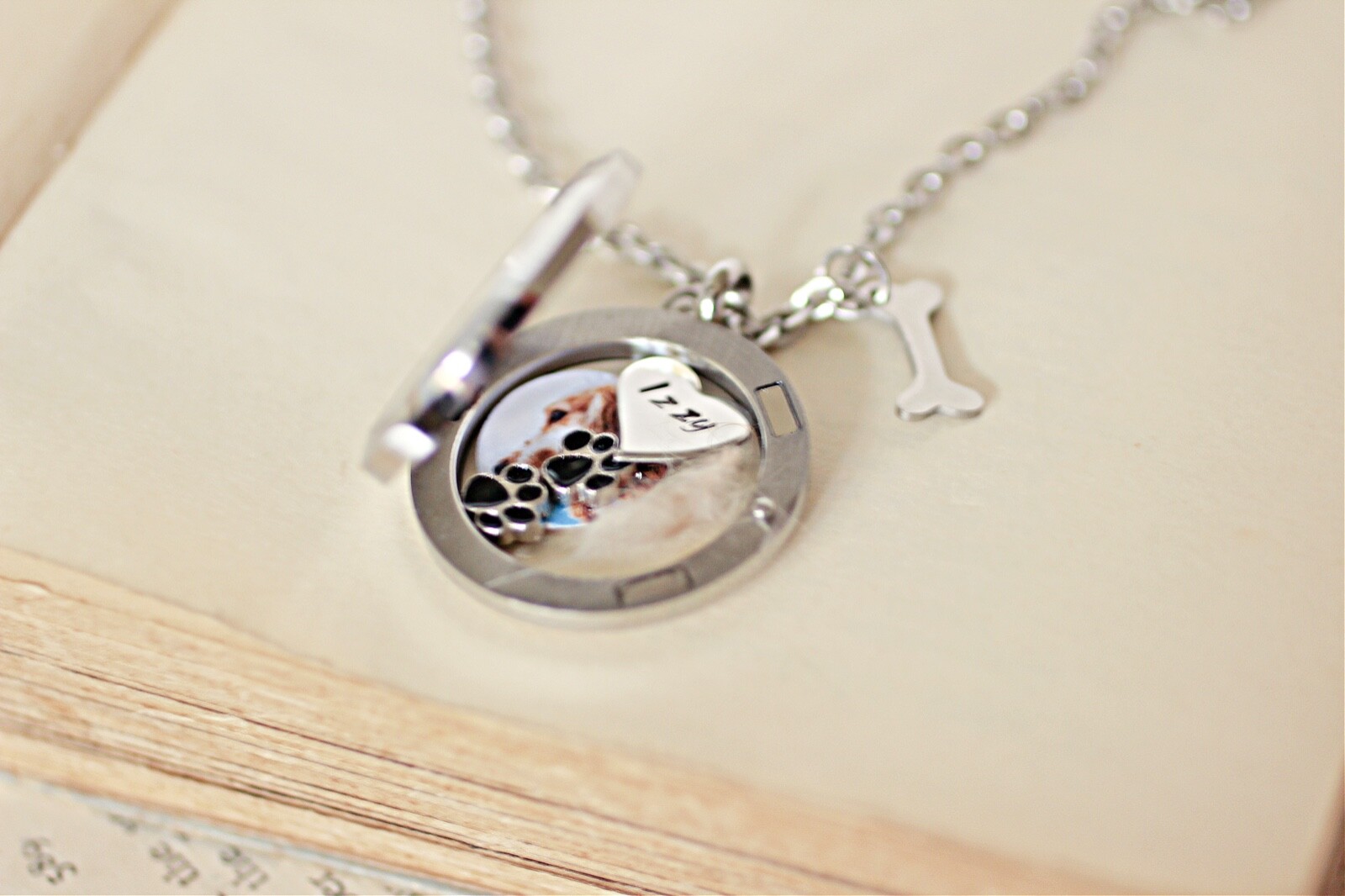 Dog Loss Keepsake for Fur or Ashes, Pet Hair Memorial Locket, Dog Hair Memorial