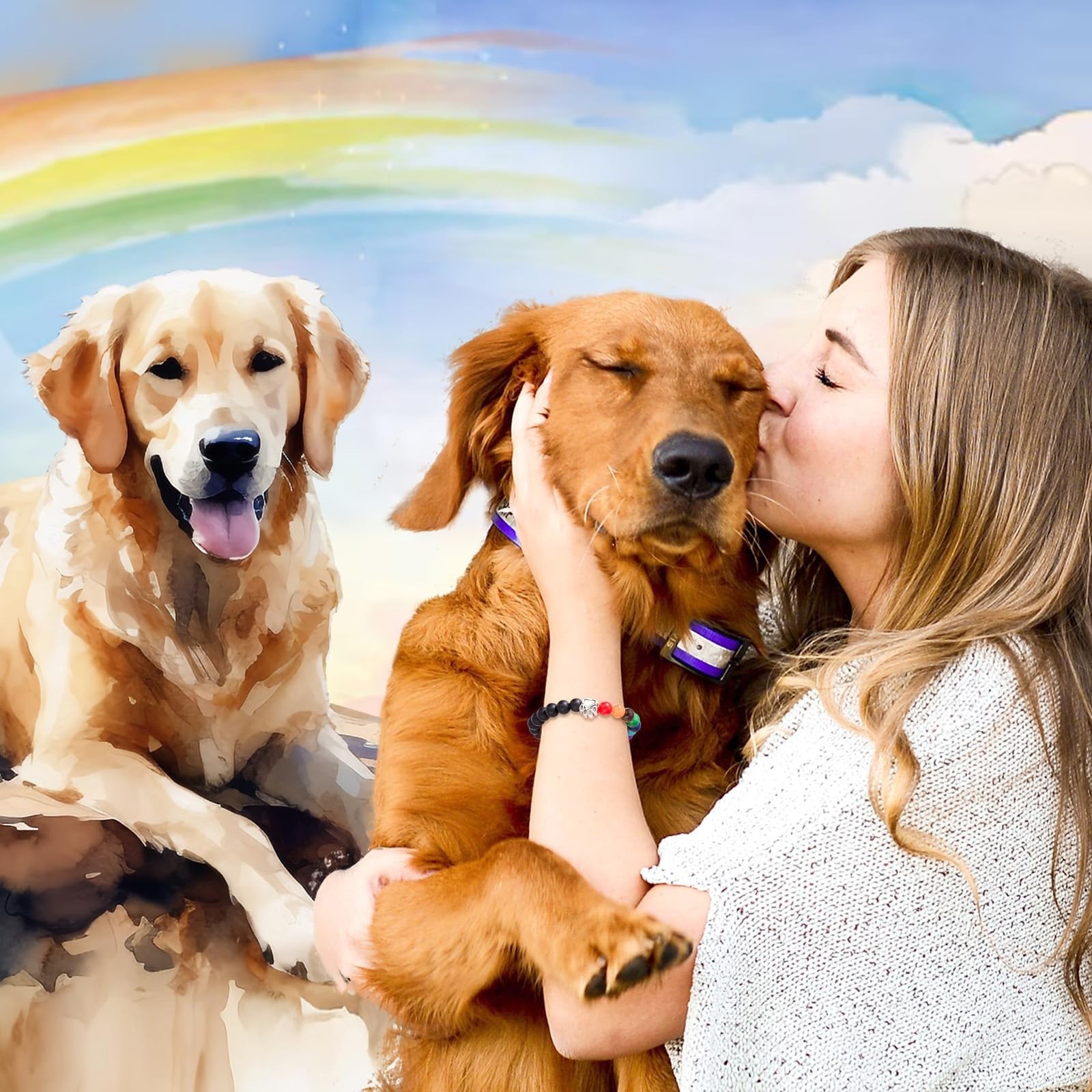 Pet Memorial Bracelet – Rainbow Bridge Memorial for Women & Men, Sympathy Gif…
