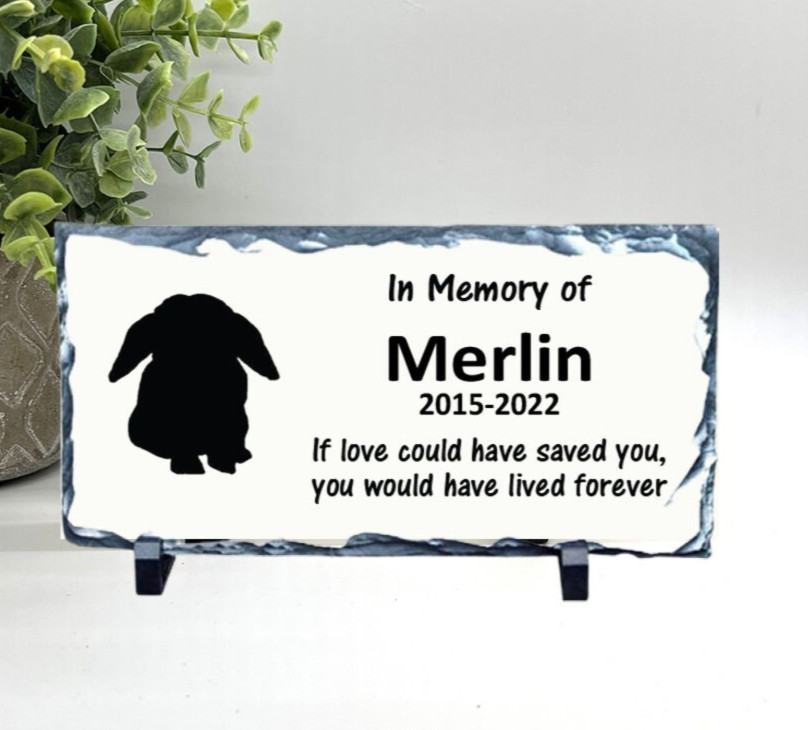 Lop Ear Rabbit Memorial – Personalized Pet Memorial Stone-Pet Loss sympathy Gift