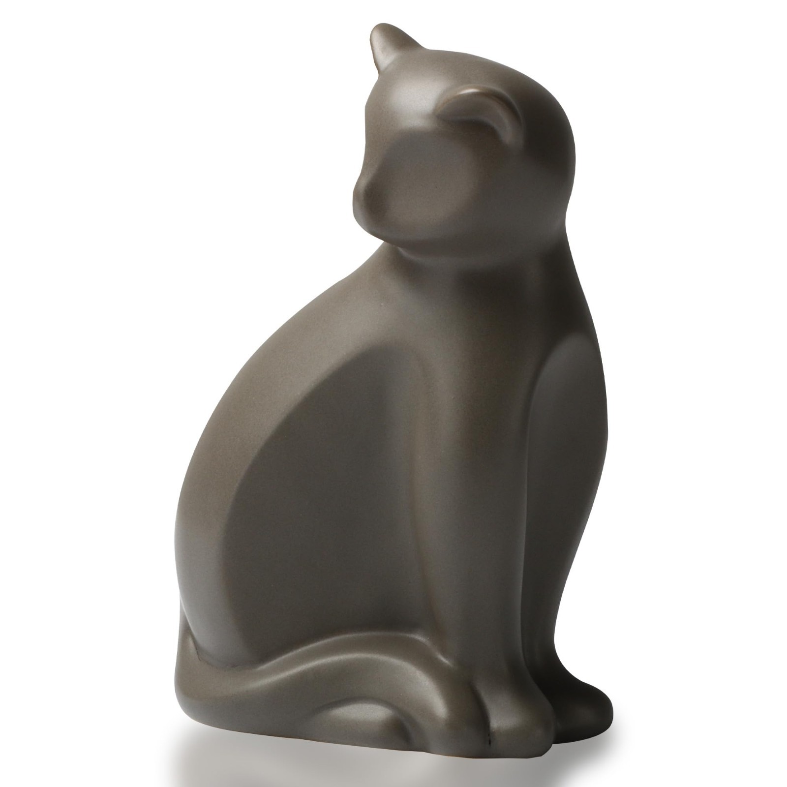 Elegant Ceramic Pet Urn for Cats – Small Brown Keepsake Memorial Box with Seal K