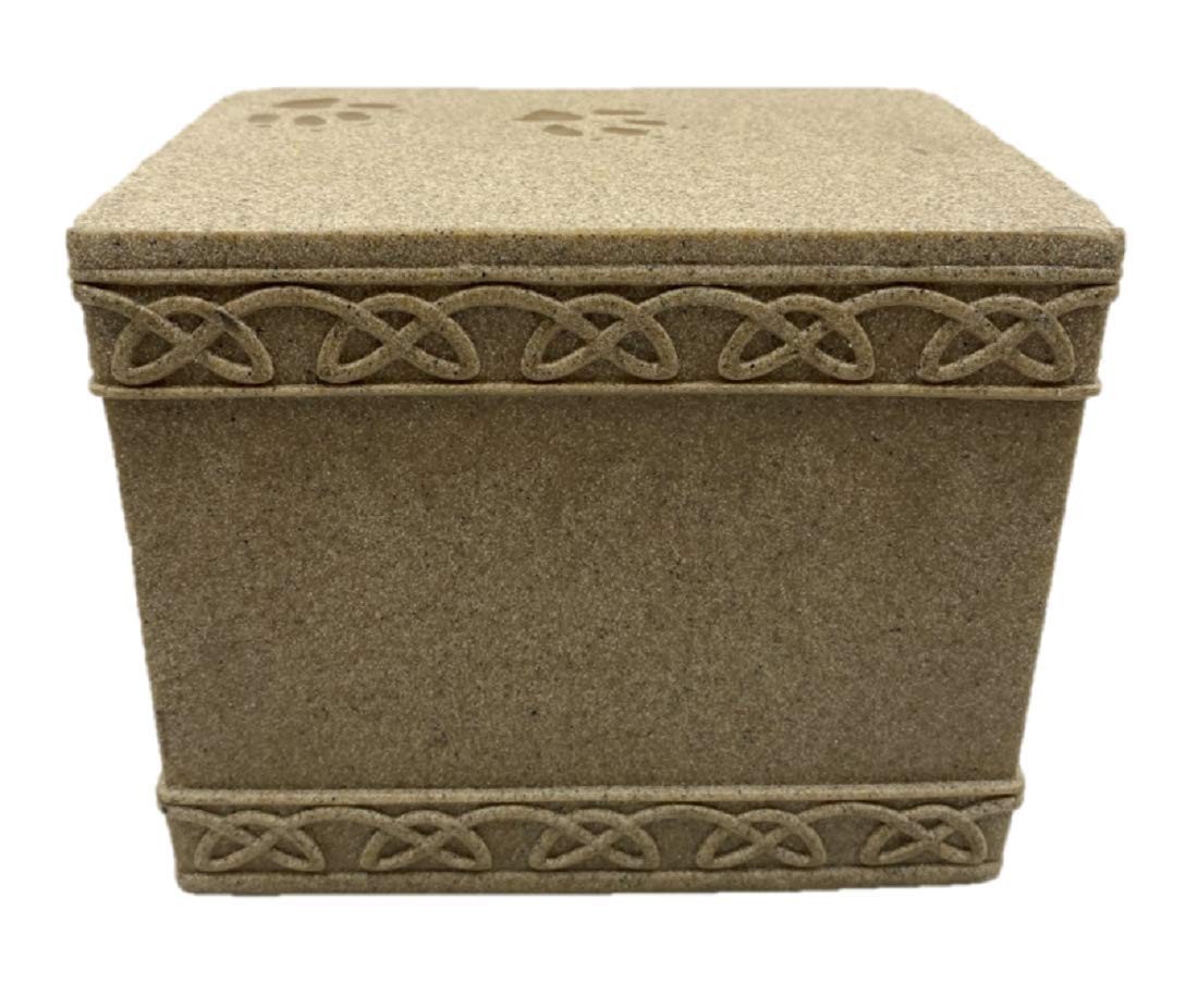 Angelstar Comfy Hour Pet Memorial Urn For Dog Dark Brown Sandstone Look Holds