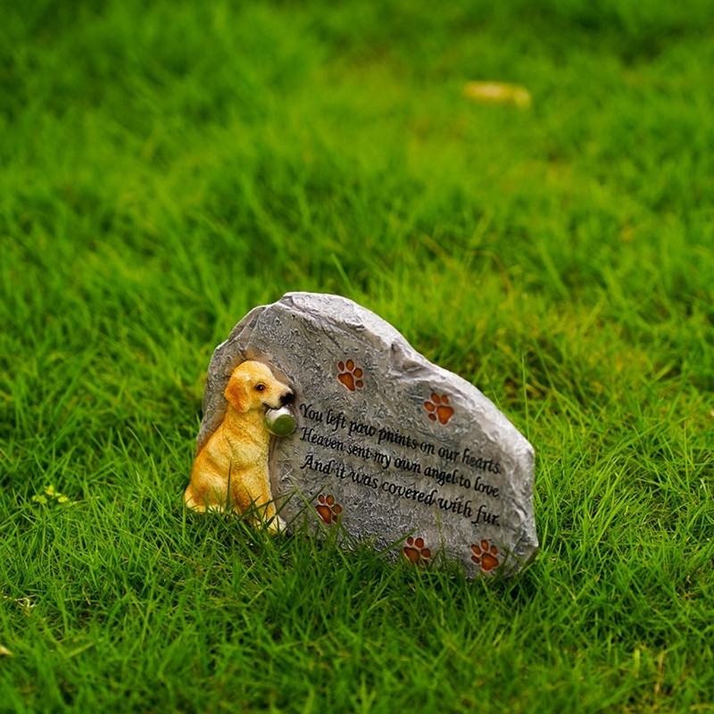 Indoor Outdoor Pet Memorial Ornament Resin Pet Memorial Plaques Grave Stone