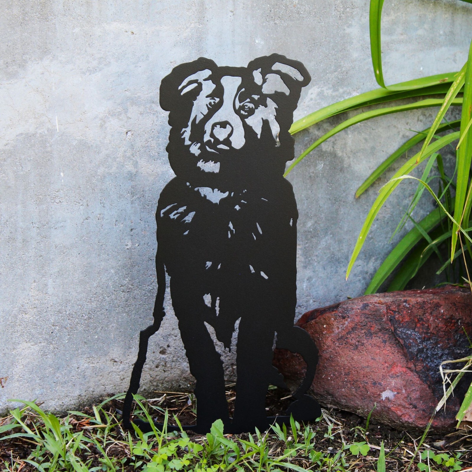 Australian Shepherd Black Metal Dog Silhouette