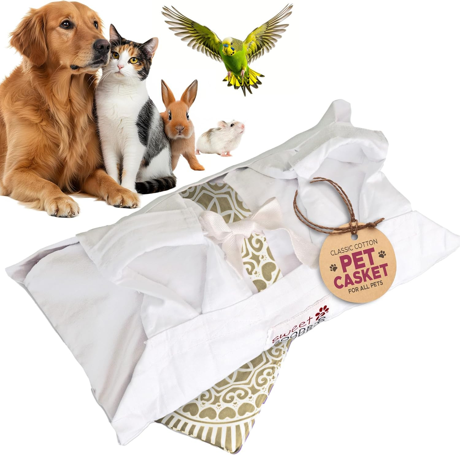 Cocoon® – Eco-Friendly Pet Burial & Cremation Ceremony Kit (Classic Cotton)- Cas