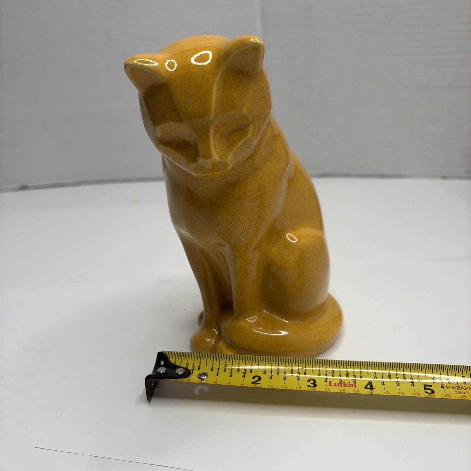 Neko Style Yellow Amber Ceramic Cat Urn Sitting Cat Urn For Ashes AE Stopper