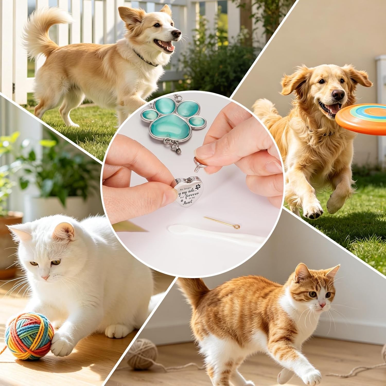 Mini Urn Keepsake for Pets – Heart Crystal Suncatcher Memorial Decoration