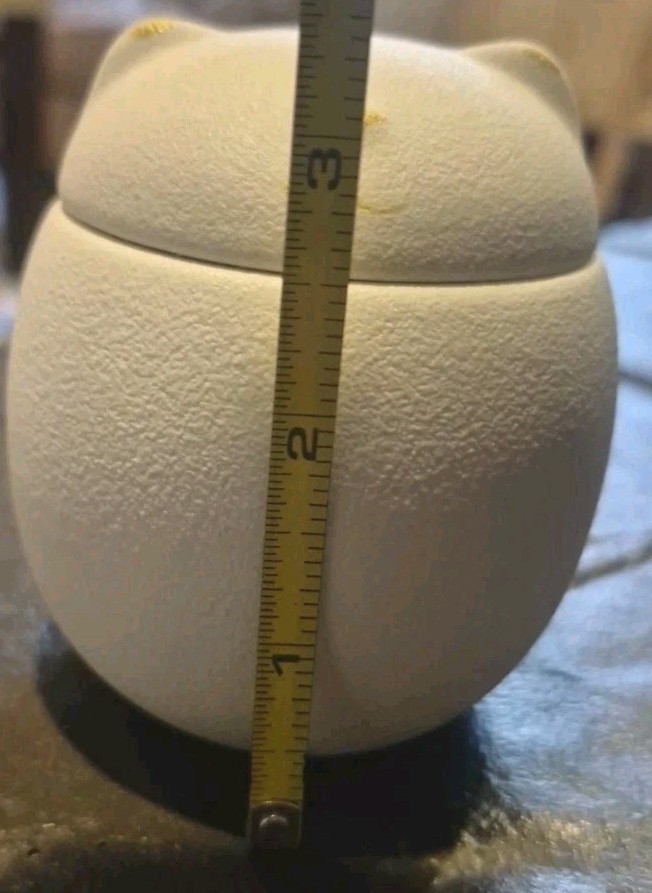 Cat Urn White Ceramic 3 1/2 Inches.Brand New