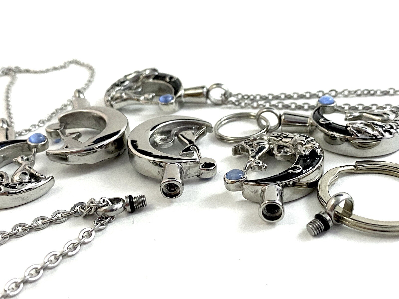 Cat Moon Stone Cremation Necklace Holds Ashes Urn Pendant Jewelry Gift Kitty Lov