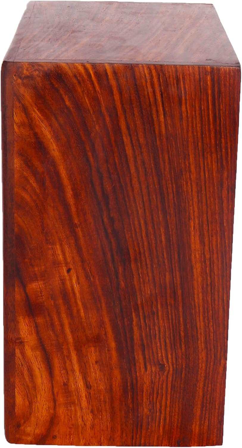 Rosewood Pet Urn for Ashes – Handcrafted Wooden Urn Box for Dogs & Cats – Fits 1