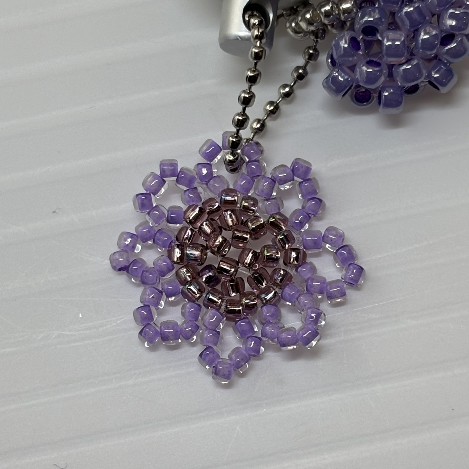 Cremation Ashes Keychain – Cremation Keepsake(purple flowers and heart)