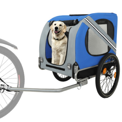 Large Folding Bike Trailer For Dogs 120LB Capacity All-Terrain Pet Carrier, Dur