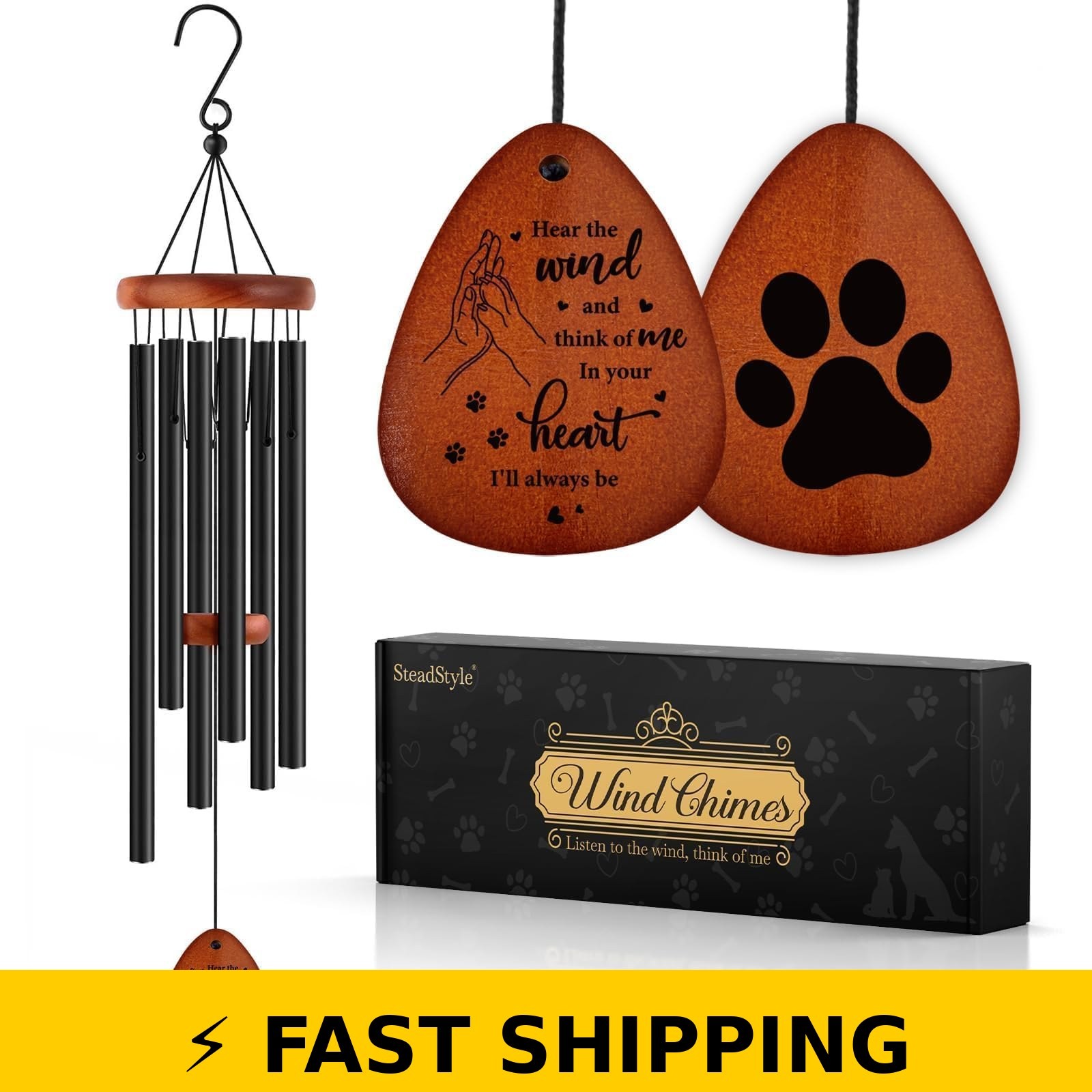 SteadStyle Pet Memorial Wind Chime – 25.5 in Sympathy Gift