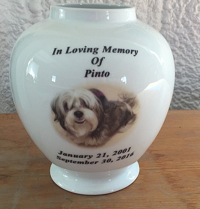 8″ Photo Picture Pet Dog Cat Cremation Memorial Urn Personalized
