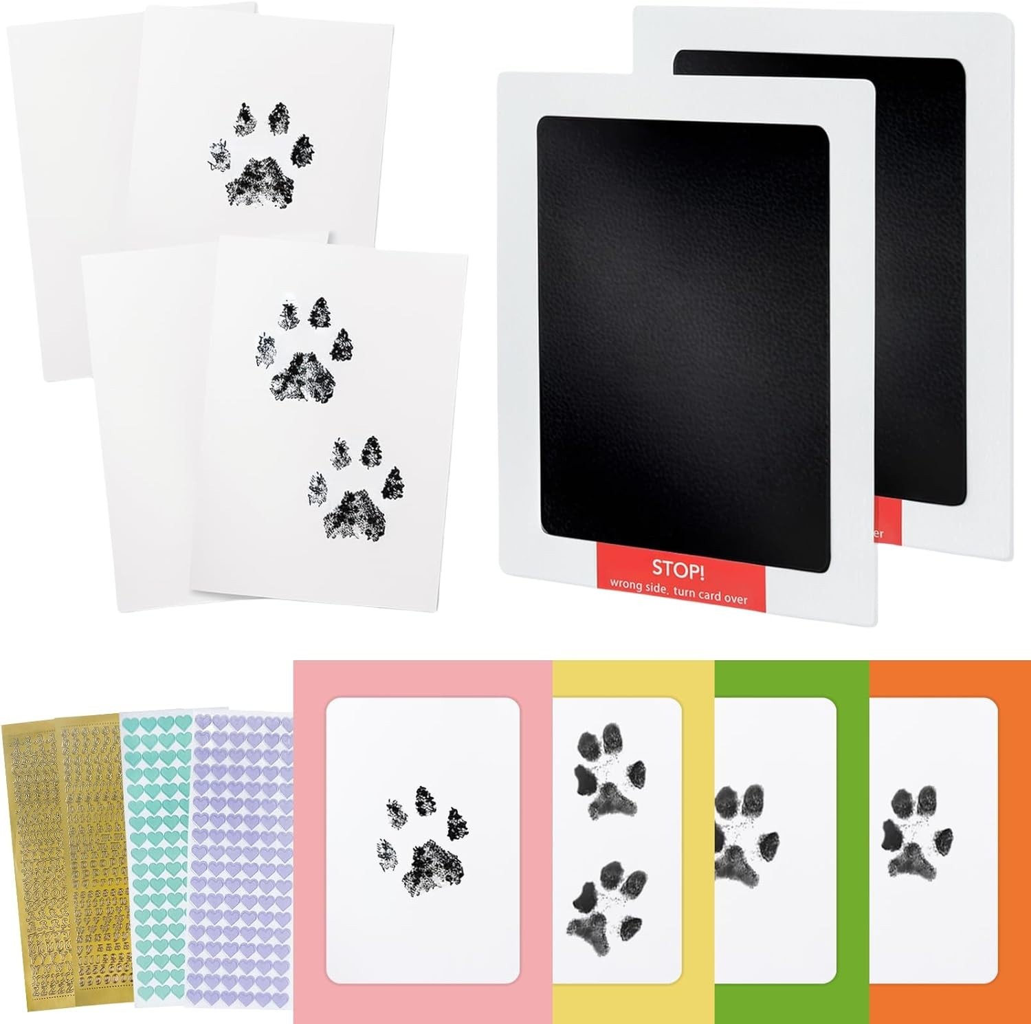 Paw Print Clean Touch Ink Pad Kit for Dogs and Cats, Pet Owner Keepsake, Inkl…