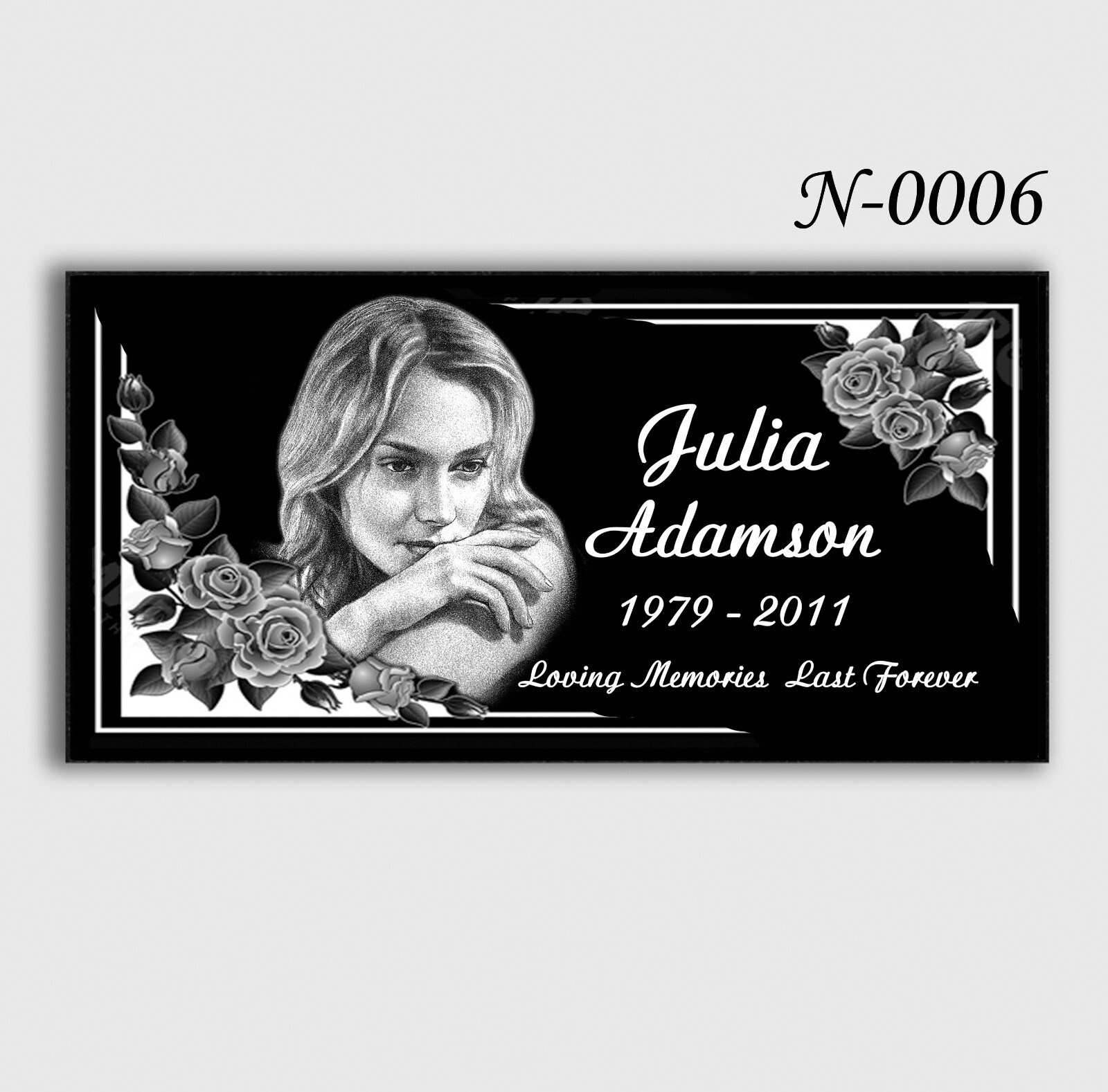 16″х8″х3″ inch Large Pet Headstone  Diamond Engraved on the Grave Marker Granite