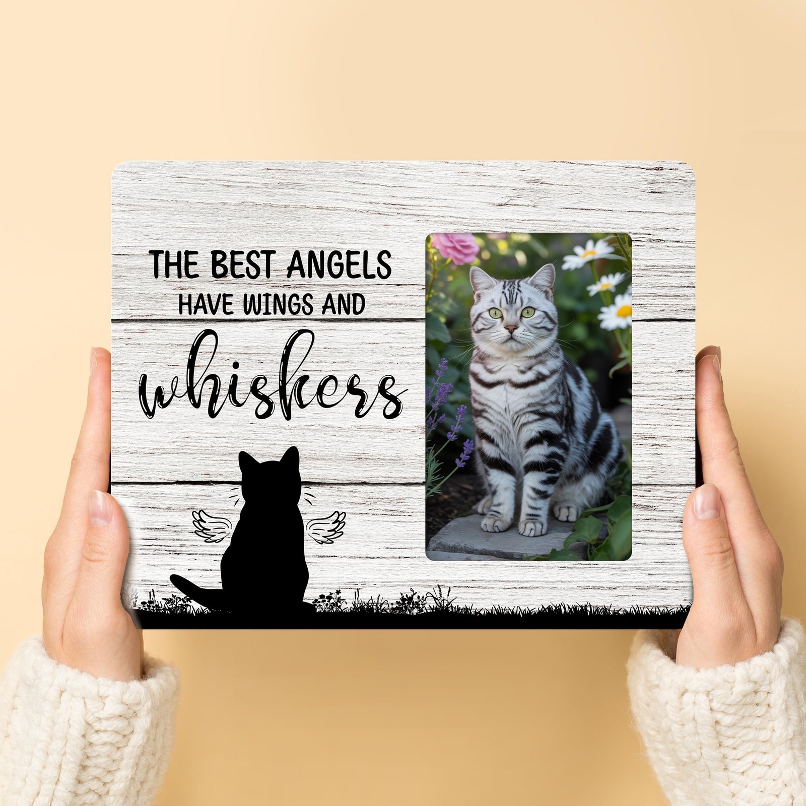 Cat Memorial Gifts for Loss of Cat, Pet Sympathy Gift Wooden Picture Frames, …