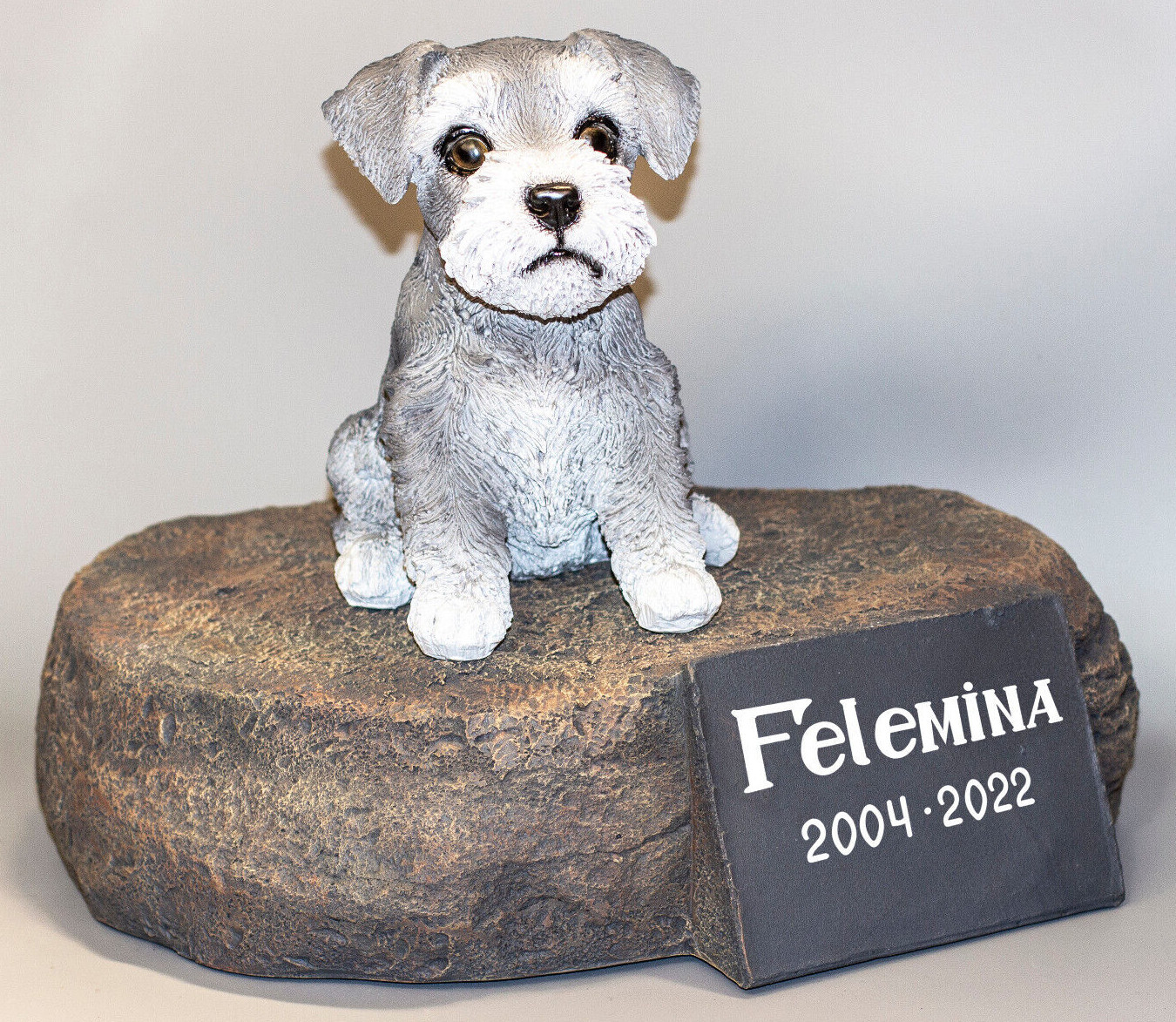 Schnauzer Urn Pet Ashes Holder Memorial Stone Burial Casket Cremation Statue Dog