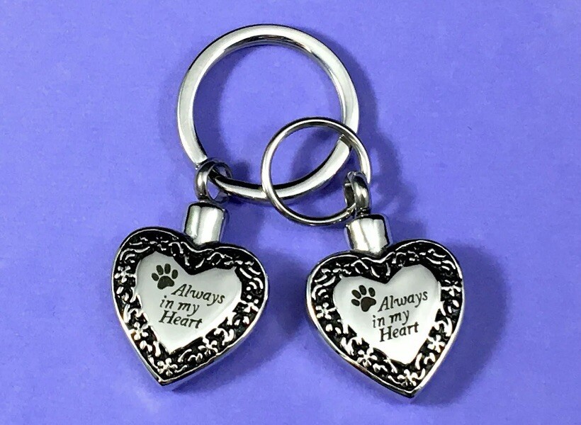 Pet Keepsake Urn Always in My Heart Paw Prints on Tiny Mini Dog Cat Sharing Gift