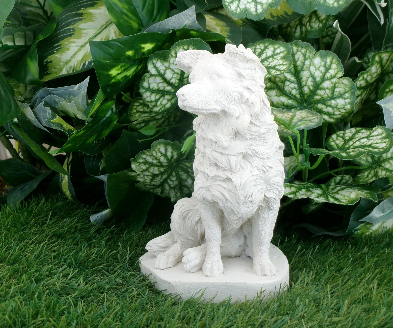 Border Collie Concrete Memorial Statue Dog Grave Decor Pet Loss Garden Keepsake
