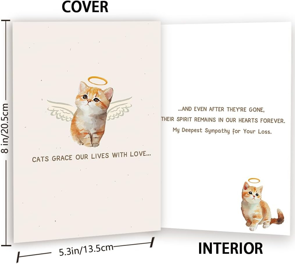 Pet Memorial Gifts for Cats, Loss of Cat Sympathy Card, Kitty Bereavement Sympat