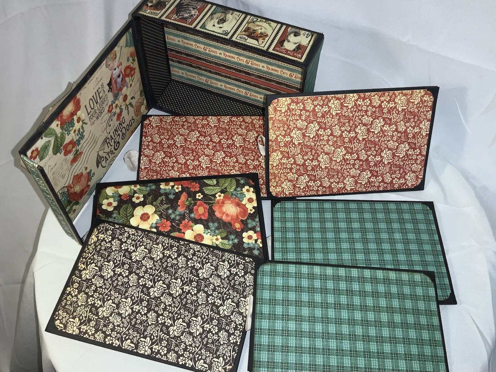Vintage Style Pet Dog Cat Photo Memory Trinket Keepsake Box 7X5X2 – Handmade
