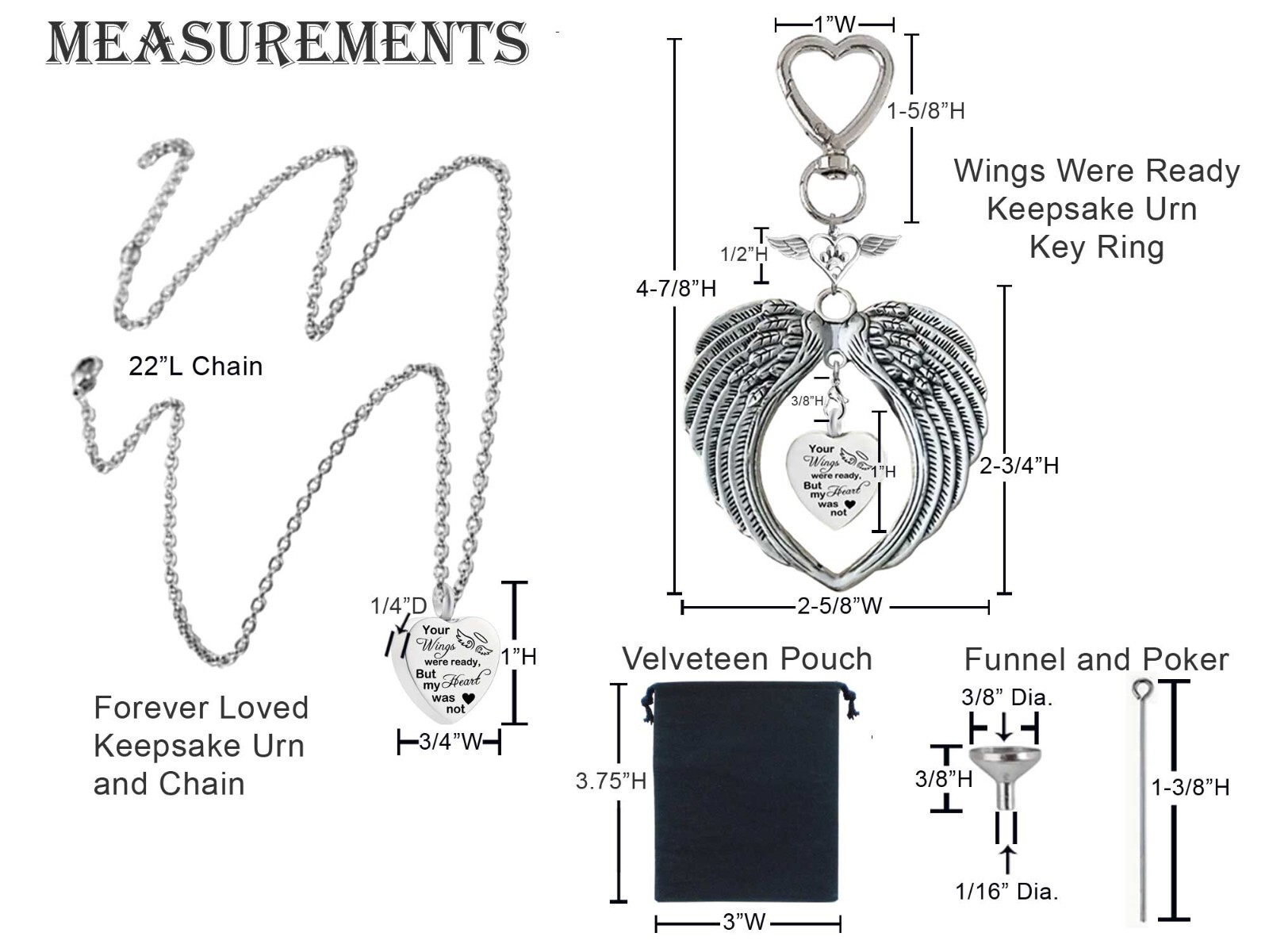 Pet Keepsake Urn Wings Were Ready Interchangeable Necklace or Key Ring Jewelry