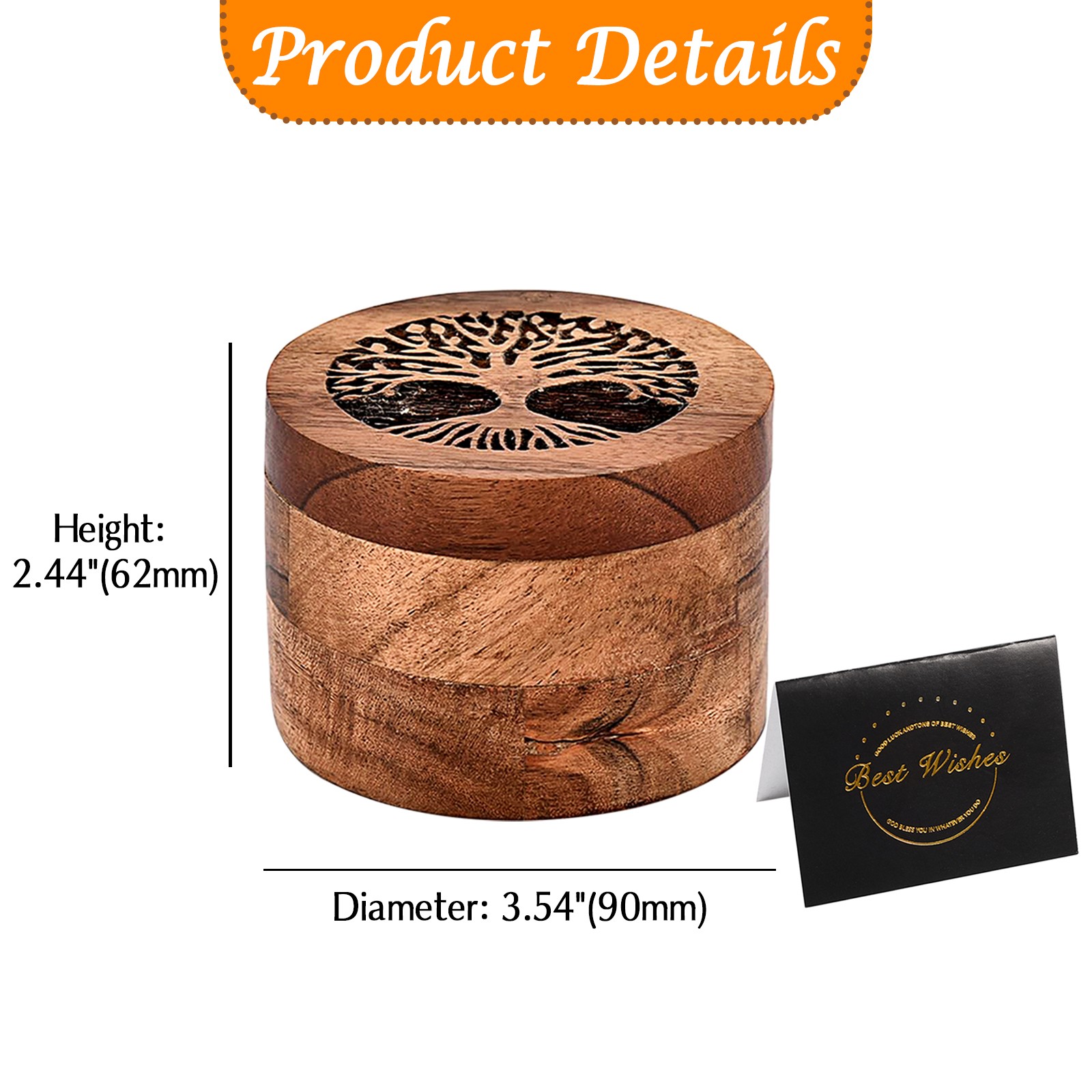 Tree of Life Wooden Pet Dog Cat Keepsake Handcrafted Ashes Urn Memorial Gift