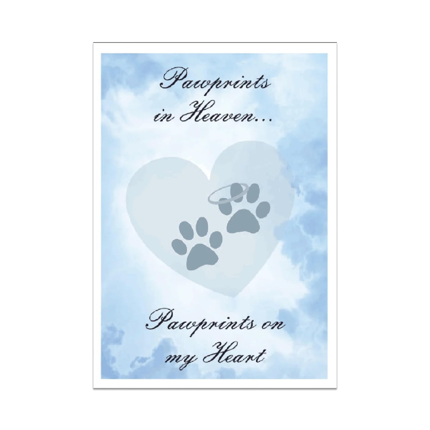 Dog Speak Pet Sympathy Card – Pawprints in Heaven, Pawprints on my Heart – Pe…
