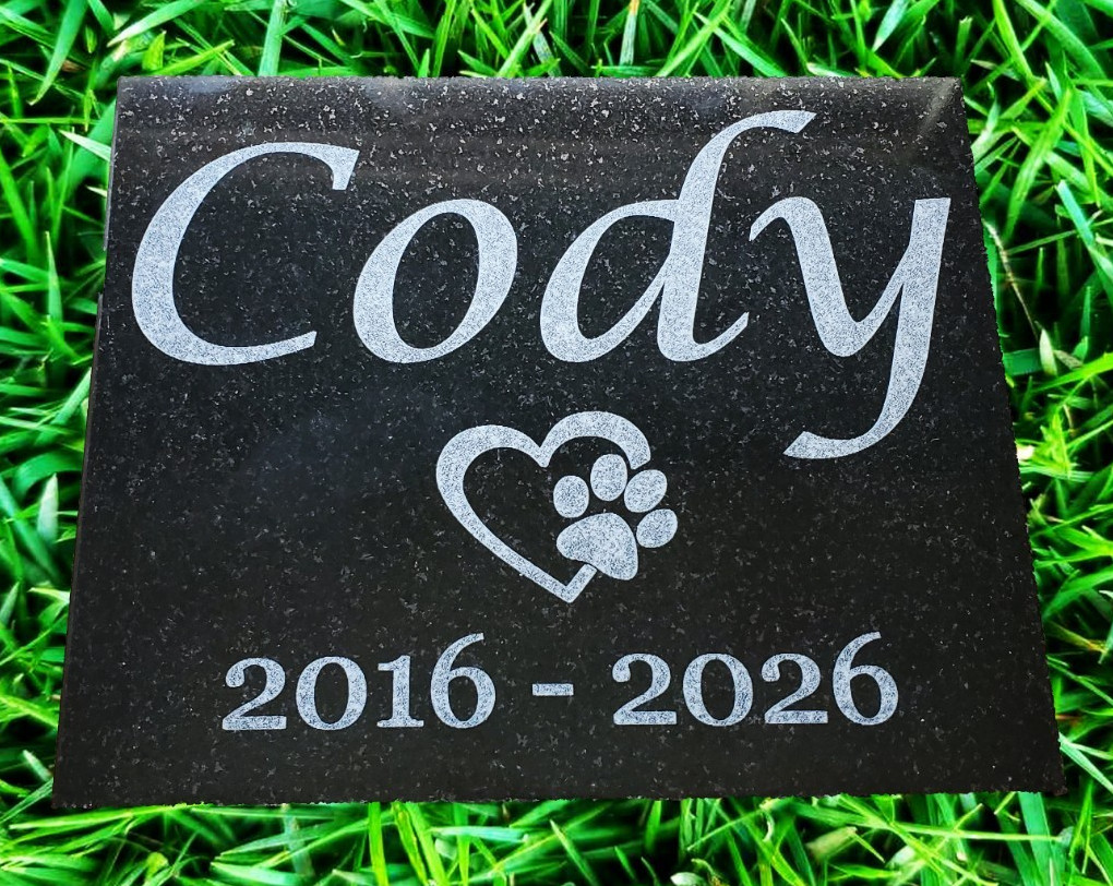 Grave Marker Headstone Garden Pet Memorial Burial Stone Granite Custom Plaque A2