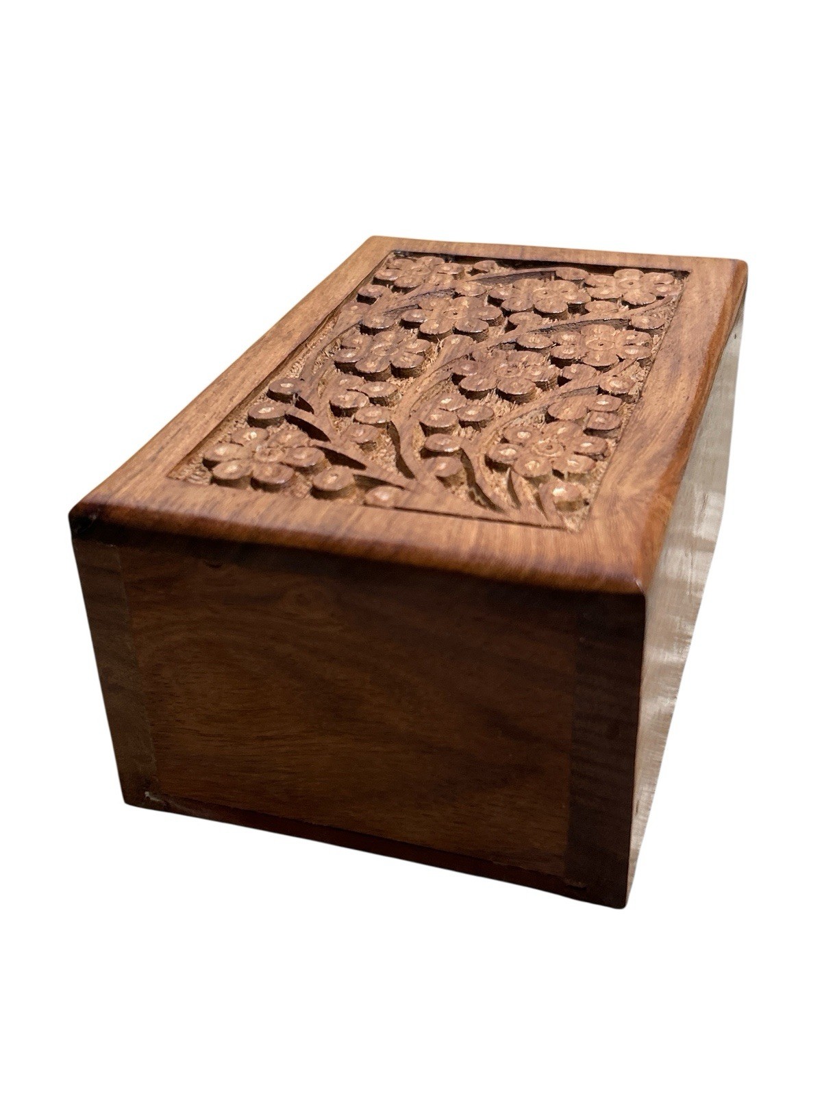 Pets Remembered Wood Cremation Urn Engraved Memorial Keepsake Box 6×4.25×2.75”