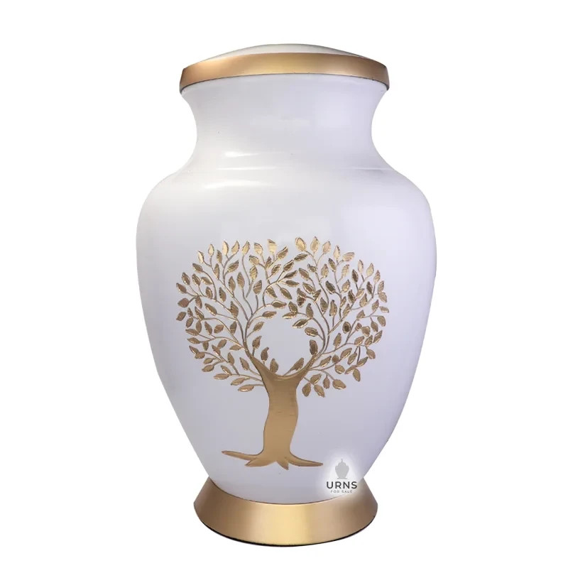 Tree of Life Ivory Golden Aria’s Memory Cremation Urn for Ashes