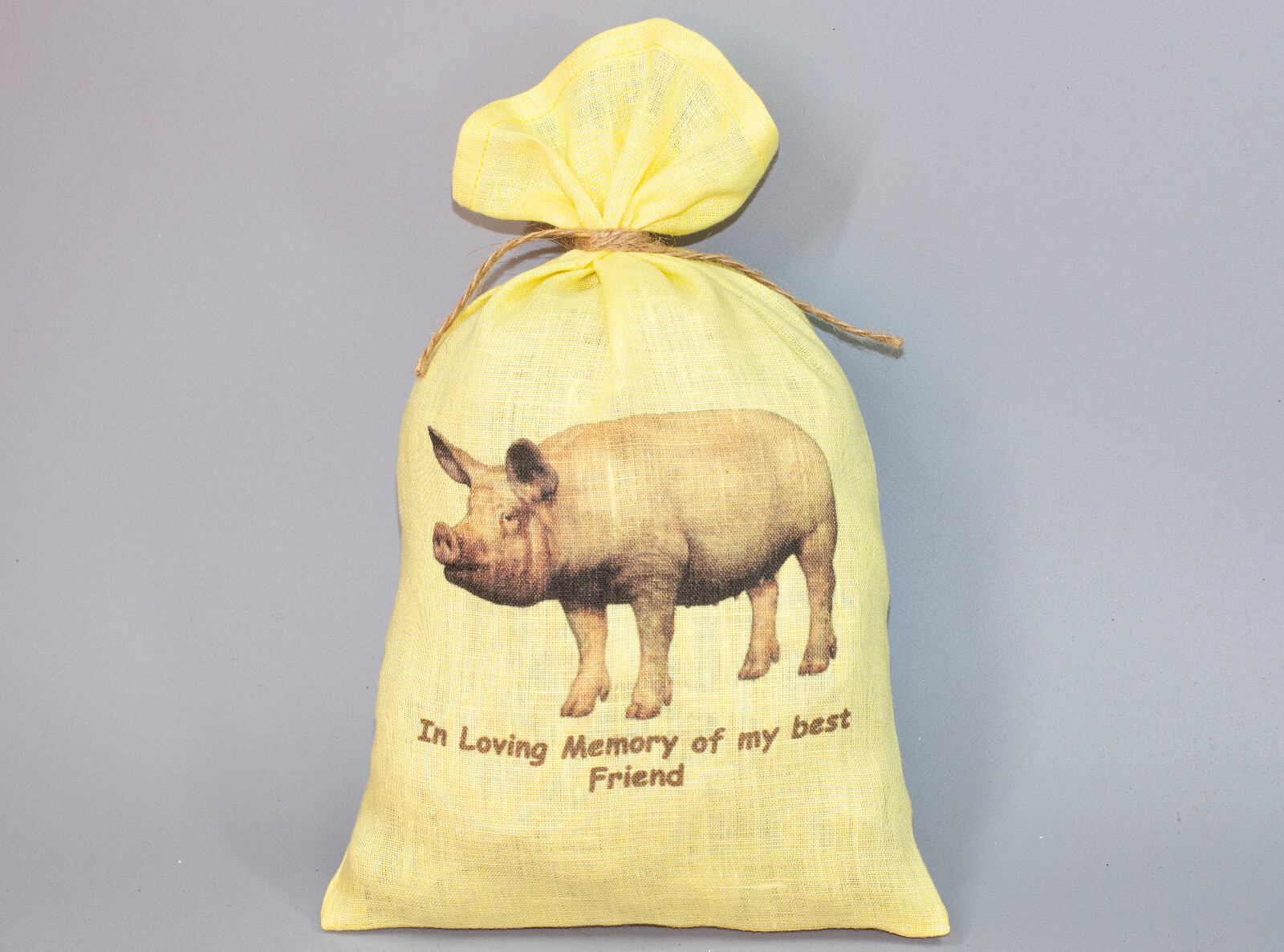 Tote Bag Pig Memorial Keepsake Decorative Fabric Pouch Ash Holder Sympathy Gifts