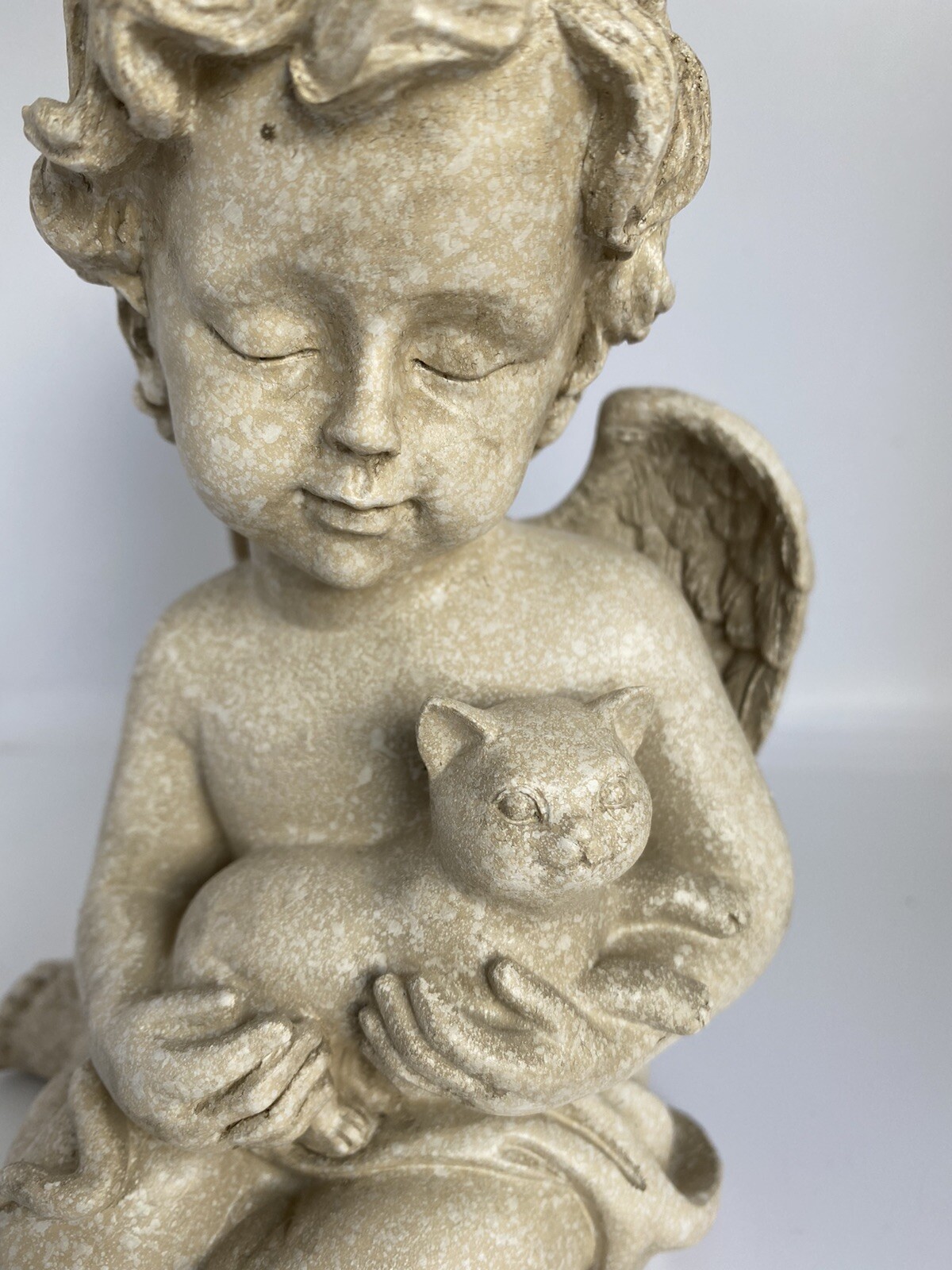 CAT MEMORIAL STATUE DOG PUPPY WITH WINGS PLAQUE ORNAMENT