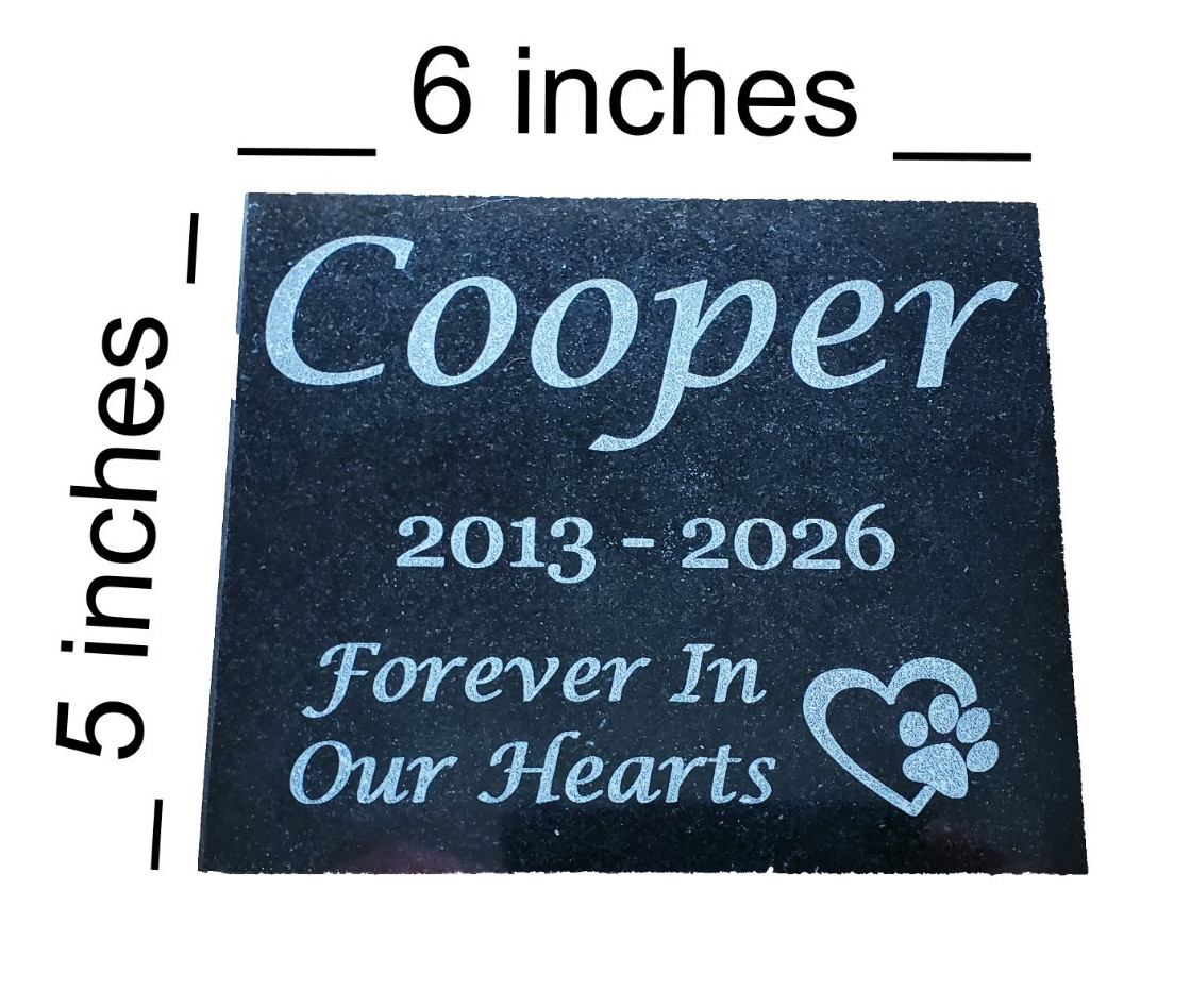 Granite Dog or Cat Pet Memorial Burial Grave Stone Garden Headstone Marker A3