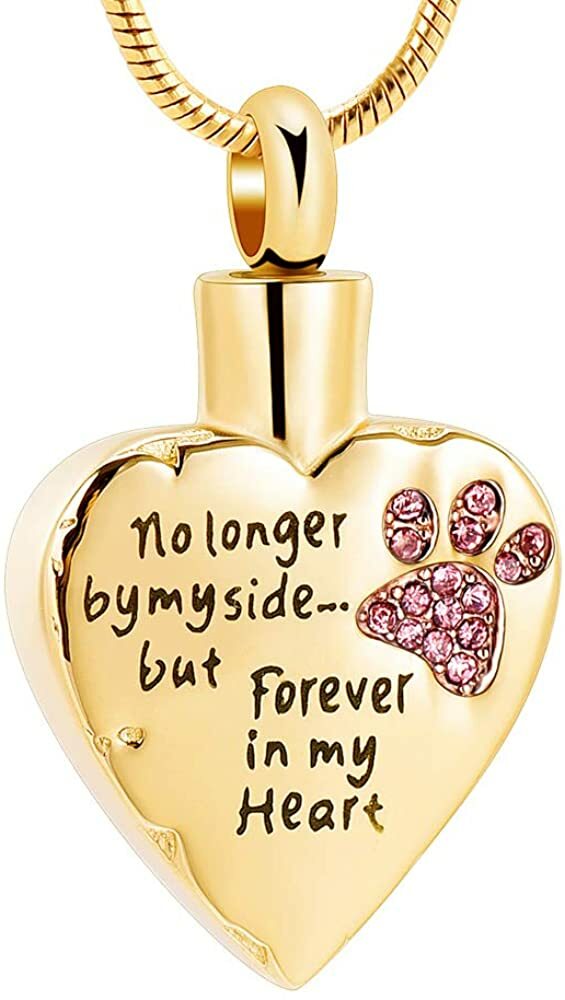 Memorial Cremation Jewelry No Longer by My Side, Forever in My Heart Locket Pets