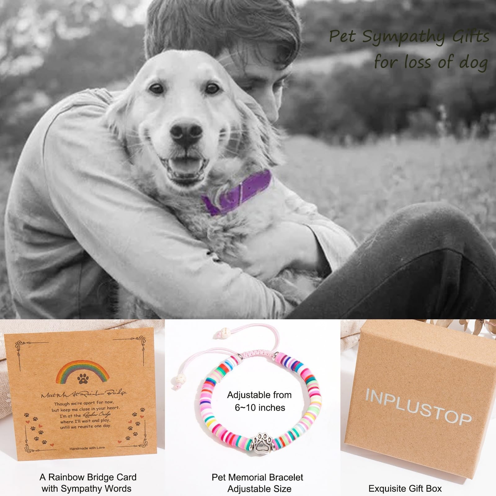 Dog Memorial Gifts: Rainbow Bridge Pet Memorial Bracelet for Men Women, Loss …