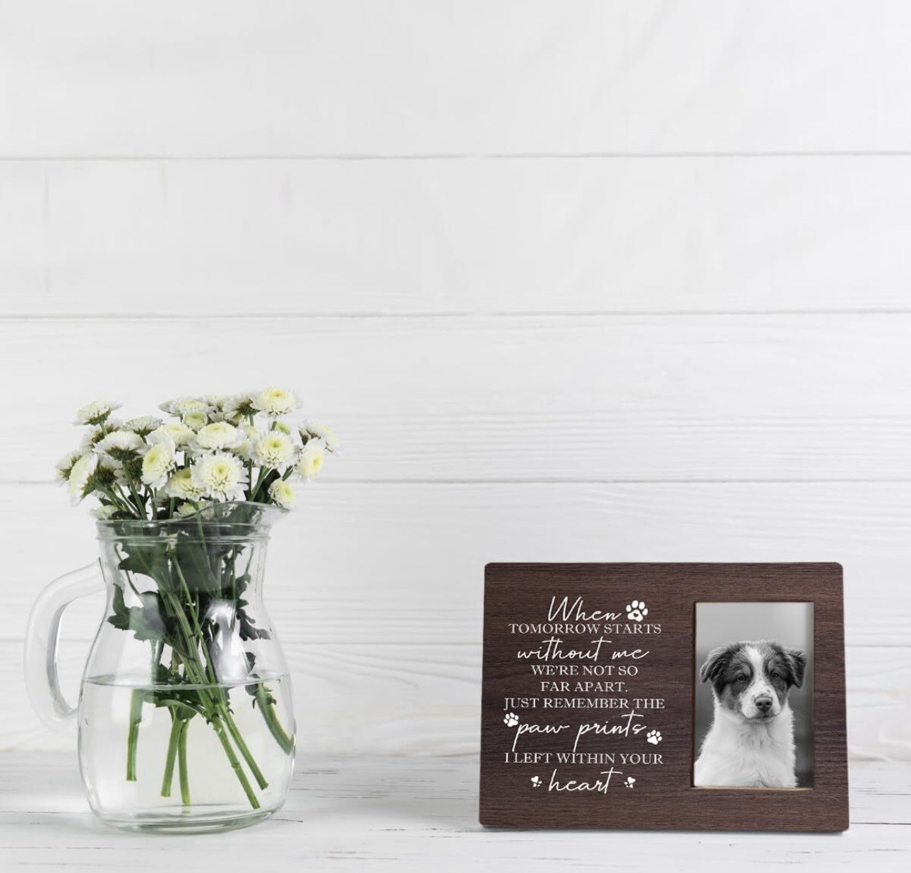 Loss of Dog Sympathy Gift, Pet Memorial Picture Frame for 4×6 Photos